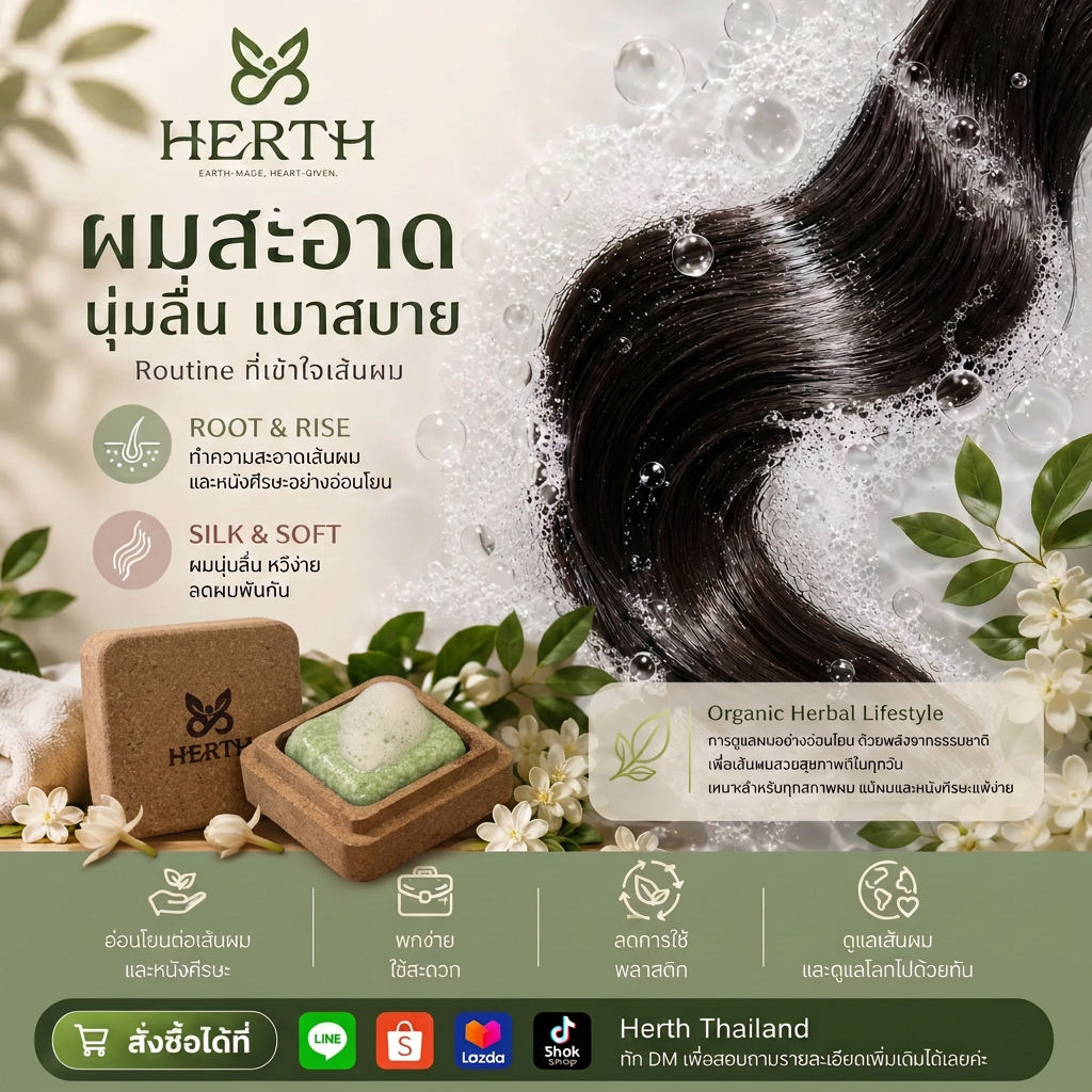 ผมสะอาด นุ่มลื่น สบายหนังศีรษะ
