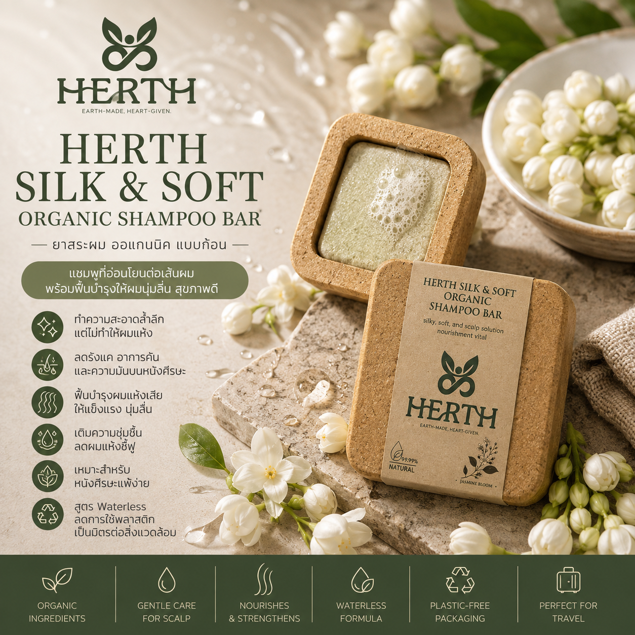 HERTH SILK & SOFT ครีมนวดก้อนออร์แกนิก