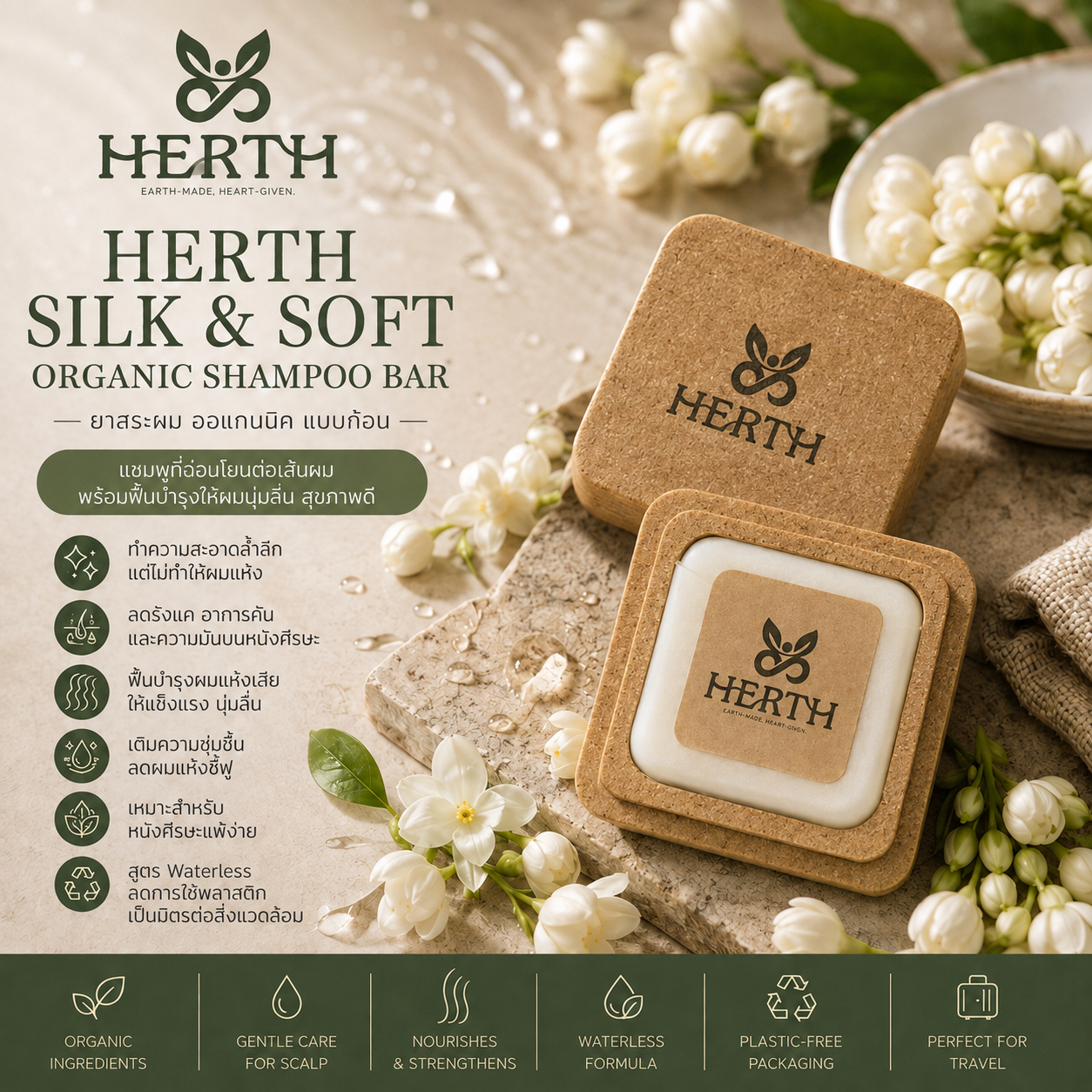 HERTH SILK & SOFT ครีมนวดก้อนออร์แกนิก